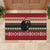 Chimpanzee Christmas Rubber Doormat Chimpanzee Wearing Santa Hat - Red Green Snowflake - Wonder Print Shop