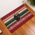Chimpanzee Christmas Rubber Doormat Chimpanzee Wearing Santa Hat - Red Green Snowflake - Wonder Print Shop
