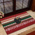 Chimpanzee Christmas Rubber Doormat Chimpanzee Wearing Santa Hat - Red Green Snowflake - Wonder Print Shop