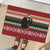 Chimpanzee Christmas Rubber Doormat Chimpanzee Wearing Santa Hat - Red Green Snowflake - Wonder Print Shop