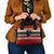 Chimpanzee Christmas Shoulder Handbag Chimpanzee Wearing Santa Hat - Red Green Snowflake - Wonder Print Shop