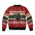 Chimpanzee Christmas Sleeve Zip Bomber Jacket Chimpanzee Wearing Santa Hat - Red Green Snowflake - Wonder Print Shop