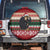 Chimpanzee Christmas Spare Tire Cover Chimpanzee Wearing Santa Hat - Red Green Snowflake - Wonder Print Shop