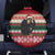 Chimpanzee Christmas Spare Tire Cover Chimpanzee Wearing Santa Hat - Red Green Snowflake - Wonder Print Shop