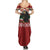 Chimpanzee Christmas Summer Maxi Dress Chimpanzee Wearing Santa Hat - Red Green Snowflake - Wonder Print Shop
