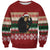 Chimpanzee Christmas Sweatshirt Chimpanzee Wearing Santa Hat - Red Green Snowflake - Wonder Print Shop