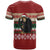 Chimpanzee Christmas T Shirt Chimpanzee Wearing Santa Hat - Red Green Snowflake - Wonder Print Shop