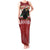 Chimpanzee Christmas Tank Maxi Dress Chimpanzee Wearing Santa Hat - Red Green Snowflake - Wonder Print Shop