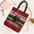 Chimpanzee Christmas Tote Bag Chimpanzee Wearing Santa Hat - Red Green Snowflake - Wonder Print Shop
