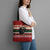 Chimpanzee Christmas Tote Bag Chimpanzee Wearing Santa Hat - Red Green Snowflake - Wonder Print Shop