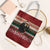 Chimpanzee Christmas Tote Bag Chimpanzee Wearing Santa Hat - Red Green Snowflake - Wonder Print Shop