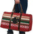 Chimpanzee Christmas Travel Bag Chimpanzee Wearing Santa Hat - Red Green Snowflake - Wonder Print Shop