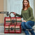 Chimpanzee Christmas Travel Bag Chimpanzee Wearing Santa Hat - Red Green Snowflake - Wonder Print Shop