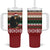 Chimpanzee Christmas Tumbler With Handle Chimpanzee Wearing Santa Hat - Red Green Snowflake - Wonder Print Shop