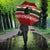 Chimpanzee Christmas Umbrella Chimpanzee Wearing Santa Hat - Red Green Snowflake - Wonder Print Shop
