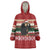 Chimpanzee Christmas Wearable Blanket Hoodie Chimpanzee Wearing Santa Hat - Red Green Snowflake - Wonder Print Shop