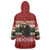 Chimpanzee Christmas Wearable Blanket Hoodie Chimpanzee Wearing Santa Hat - Red Green Snowflake - Wonder Print Shop