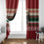 Chimpanzee Christmas Window Curtain Chimpanzee Wearing Santa Hat - Red Green Snowflake - Wonder Print Shop
