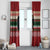 Chimpanzee Christmas Window Curtain Chimpanzee Wearing Santa Hat - Red Green Snowflake - Wonder Print Shop
