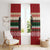 Chimpanzee Christmas Window Curtain Chimpanzee Wearing Santa Hat - Red Green Snowflake - Wonder Print Shop