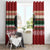 Chimpanzee Christmas Window Curtain Chimpanzee Wearing Santa Hat - Red Green Snowflake - Wonder Print Shop