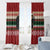 Chimpanzee Christmas Window Curtain Chimpanzee Wearing Santa Hat - Red Green Snowflake - Wonder Print Shop