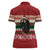 Chimpanzee Christmas Women Polo Shirt Chimpanzee Wearing Santa Hat - Red Green Snowflake - Wonder Print Shop