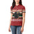 Chimpanzee Christmas Women Polo Shirt Chimpanzee Wearing Santa Hat - Red Green Snowflake - Wonder Print Shop