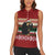 Chimpanzee Christmas Women Sleeveless Polo Shirt Chimpanzee Wearing Santa Hat - Red Green Snowflake - Wonder Print Shop