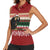 Chimpanzee Christmas Women Sleeveless Polo Shirt Chimpanzee Wearing Santa Hat - Red Green Snowflake - Wonder Print Shop