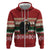 Chimpanzee Christmas Zip Hoodie Chimpanzee Wearing Santa Hat - Red Green Snowflake - Wonder Print Shop