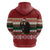 Chimpanzee Christmas Zip Hoodie Chimpanzee Wearing Santa Hat - Red Green Snowflake - Wonder Print Shop