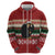 Chimpanzee Christmas Zip Hoodie Chimpanzee Wearing Santa Hat - Red Green Snowflake - Wonder Print Shop