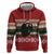 Chimpanzee Christmas Zip Hoodie Chimpanzee Wearing Santa Hat - Red Green Snowflake - Wonder Print Shop
