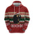 Chimpanzee Christmas Zip Hoodie Chimpanzee Wearing Santa Hat - Red Green Snowflake - Wonder Print Shop