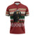 Chimpanzee Christmas Zipper Polo Shirt Chimpanzee Wearing Santa Hat - Red Green Snowflake - Wonder Print Shop