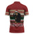 Chimpanzee Christmas Zipper Polo Shirt Chimpanzee Wearing Santa Hat - Red Green Snowflake - Wonder Print Shop