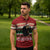 Chimpanzee Christmas Zipper Polo Shirt Chimpanzee Wearing Santa Hat - Red Green Snowflake - Wonder Print Shop