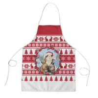 Christmas Santa Bunny Rabbits Apron Red White Tree Snowflake Pattern - Wonder Print Shop