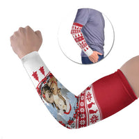 Christmas Santa Bunny Rabbits Arm Sleeves Red White Tree Snowflake Pattern - Wonder Print Shop