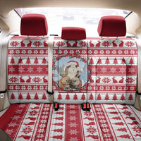 Christmas Santa Bunny Rabbits Back Car Seat Cover Red White Tree Snowflake Pattern - Wonder Print Shop
