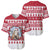 Christmas Santa Bunny Rabbits Baseball Jersey Red White Tree Snowflake Pattern - Wonder Print Shop