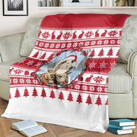 Christmas Santa Bunny Rabbits Blanket Red White Tree Snowflake Pattern - Wonder Print Shop