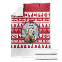 Christmas Santa Bunny Rabbits Blanket Red White Tree Snowflake Pattern - Wonder Print Shop