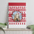Christmas Santa Bunny Rabbits Canvas Wall Art Red White Tree Snowflake Pattern - Wonder Print Shop