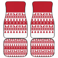 Christmas Santa Bunny Rabbits Car Mats Red White Tree Snowflake Pattern - Wonder Print Shop