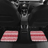 Christmas Santa Bunny Rabbits Car Mats Red White Tree Snowflake Pattern - Wonder Print Shop