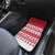 Christmas Santa Bunny Rabbits Car Mats Red White Tree Snowflake Pattern - Wonder Print Shop