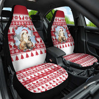 Christmas Santa Bunny Rabbits Car Seat Cover Red White Tree Snowflake Pattern - Wonder Print Shop