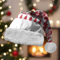 Christmas Santa Bunny Rabbits Christmas Santa Hat Red White Tree Snowflake Pattern - Wonder Print Shop